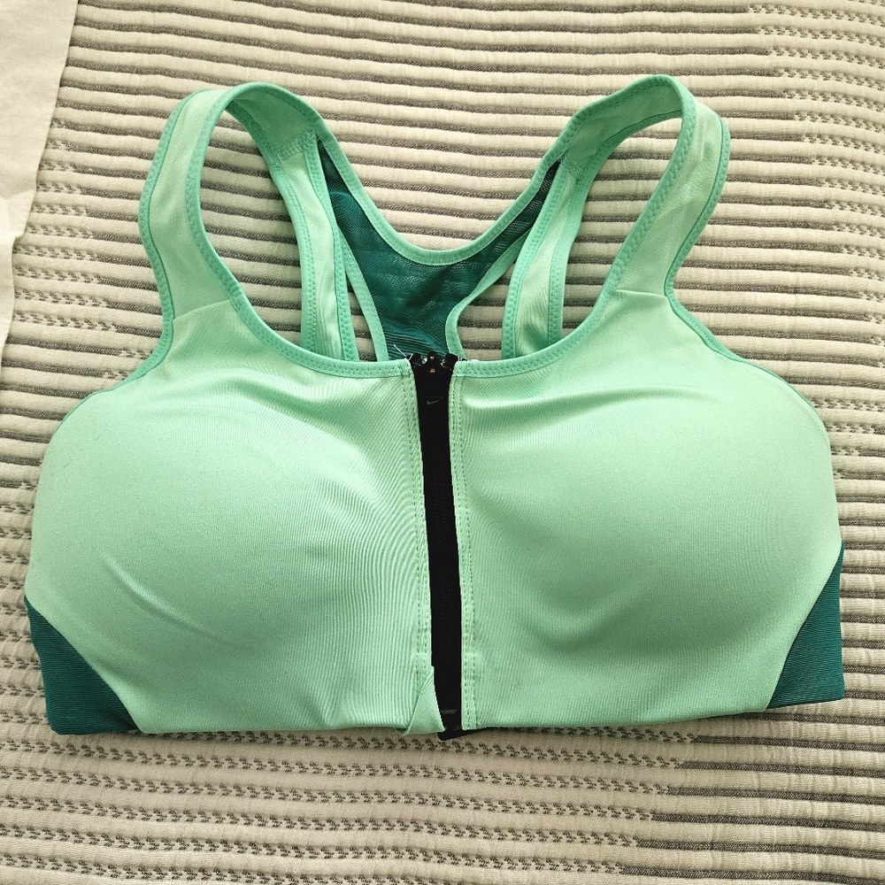 Nike Teal Zip-Front Sports Bra
